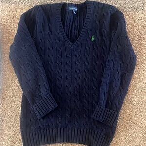 Ralph Lauren Blue Cable-Knit Cardigan